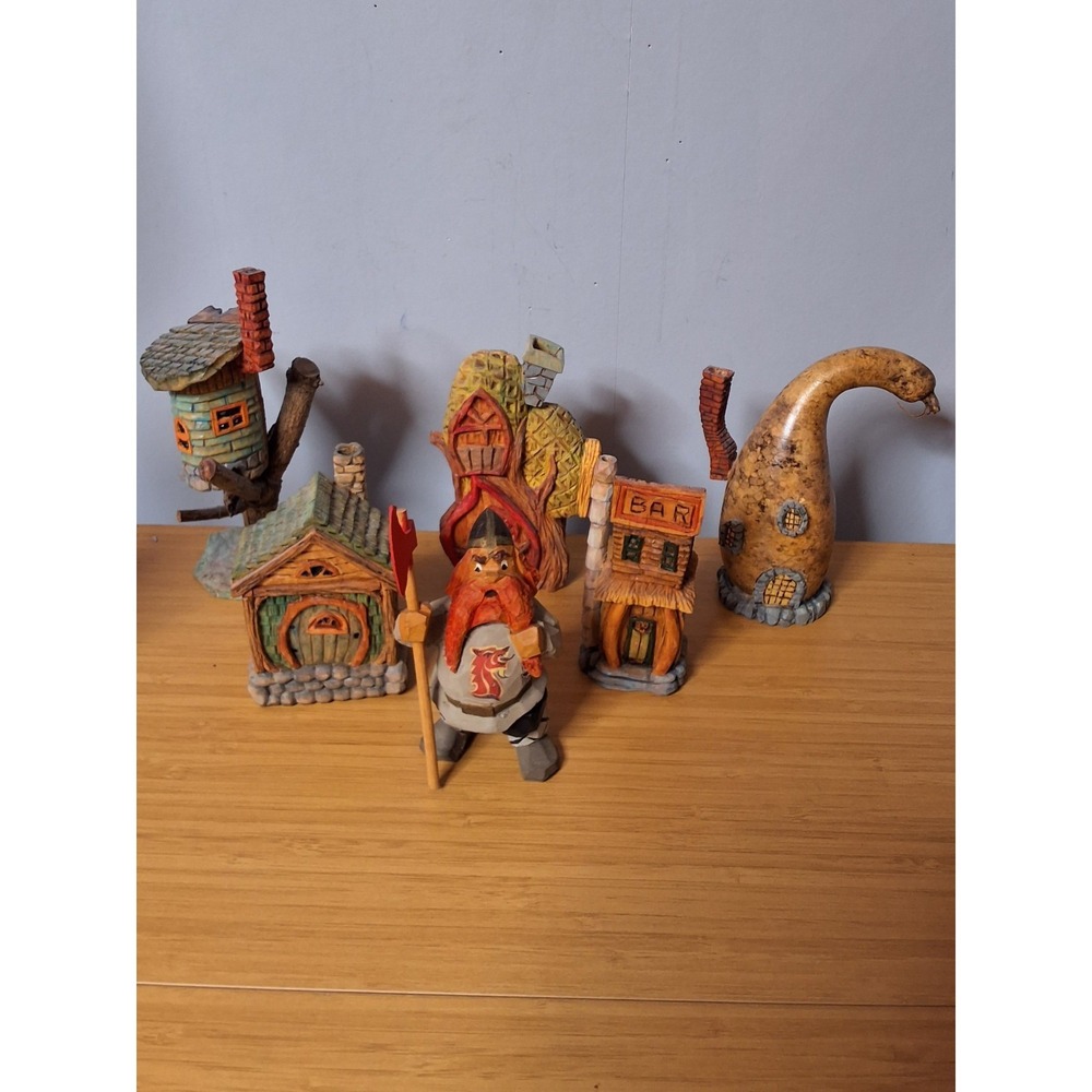 Handcrafted Wooden Figures. Very Detailed. Signed By R. Berg